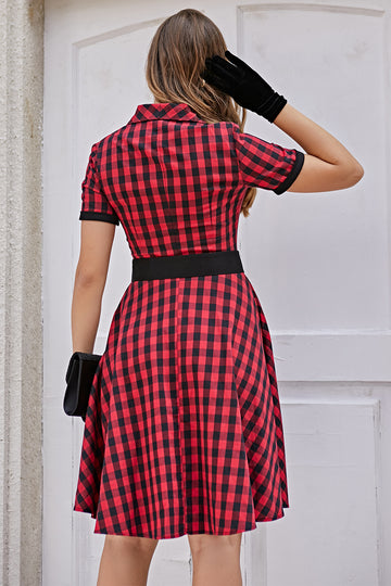 1950s Vestido Vintage  Vermelho
